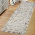 thumbnail image 1 of Superior Swan Floral Non-Slip Washable Indoor Runner Rug, 2' 7" x 12', Cream, 1 of 12