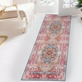 thumbnail image 1 of Superior Tanager Rustic Non-Slip Washable Indoor Area Rug, 2'7" x 10', Red, 1 of 11