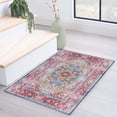 thumbnail image 1 of Superior Tanager Rustic Non-Slip Washable Indoor Area Rug, 3' x 5', Red, 1 of 13