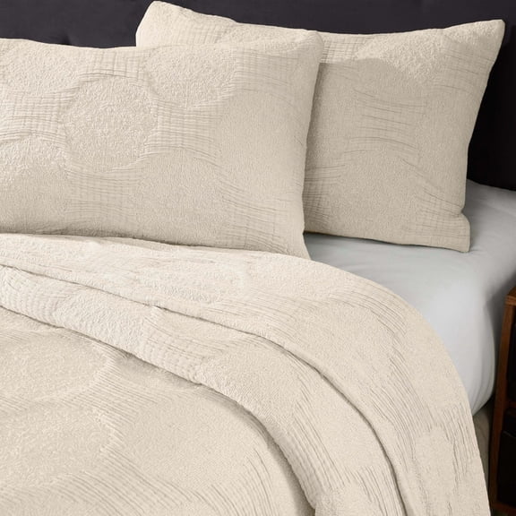Superior Tanta Cotton Woven Coverlet, Throw, Ivory