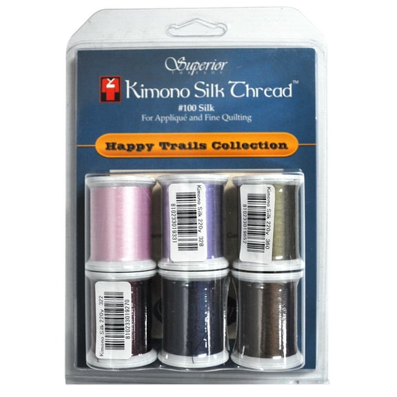 Superior Threads Kimono Silk Thread Set Happy Trails Collection 6 Spools