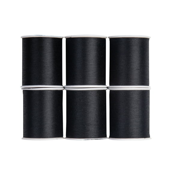 Superior Threads Sew Complete Polyester Sewing Quilting Thread 300 Yard Spool 6-Pack (Black)