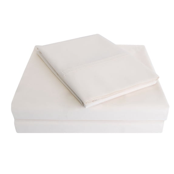 Superior Tierney Cotton Percale Deep Pocket Sheet Set, Full, Ivory