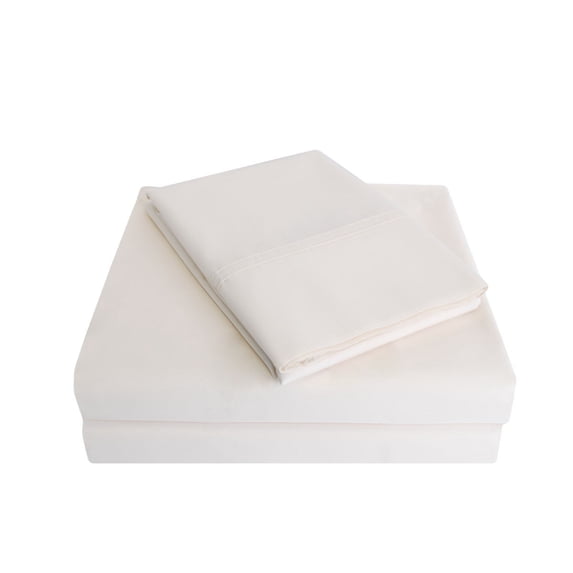 Superior Tierney Cotton Percale Deep Pocket Sheet Set, King, Ivory