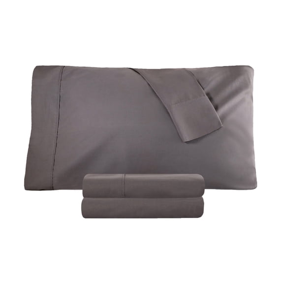 Superior Tierney Cotton Percale Pillowcase Set, Standard, Gray