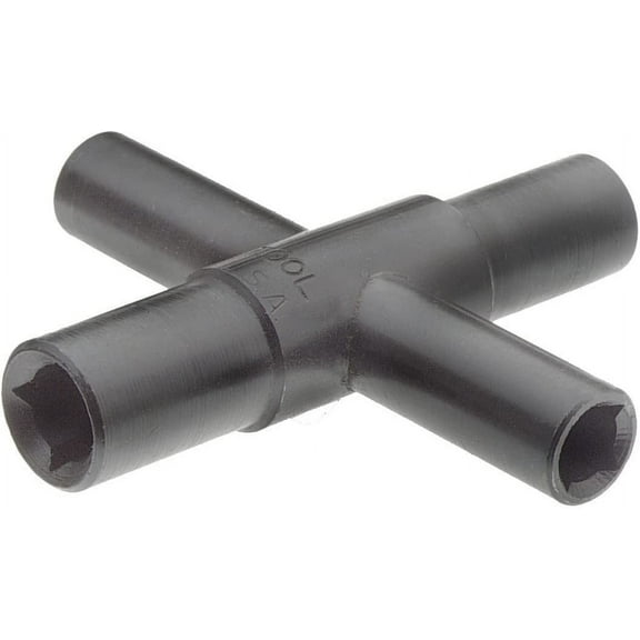 Superior Tool 03960 4-Way Key-Fits Stopcocks, Sillcocks, and Valves-Steel Construction for 1/4"-9/32" and 5/16"-11/32 Internal Square , Black