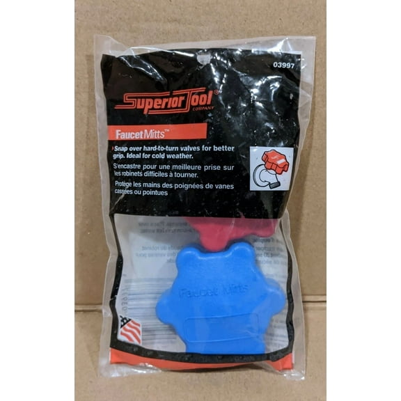 Superior Tool 03997 Faucet Mitts Snap On Handles For 1/2 And 3/4 Inch Valves Usa