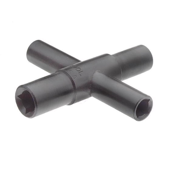 Superior Tool 3960 4-Way Outdoor Sillcock Key, Compact, Square Stems - Quantity 1