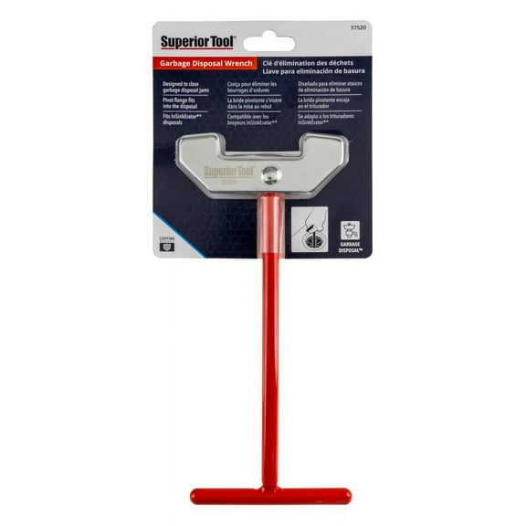 Superior Tool 4025363 Garbage Disposal Wrench, Black & Red