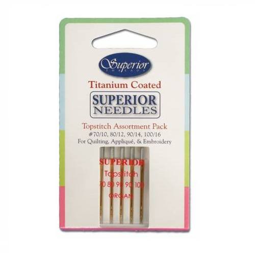 Superior Topstitch Machine Needle, Assorted - 5pk