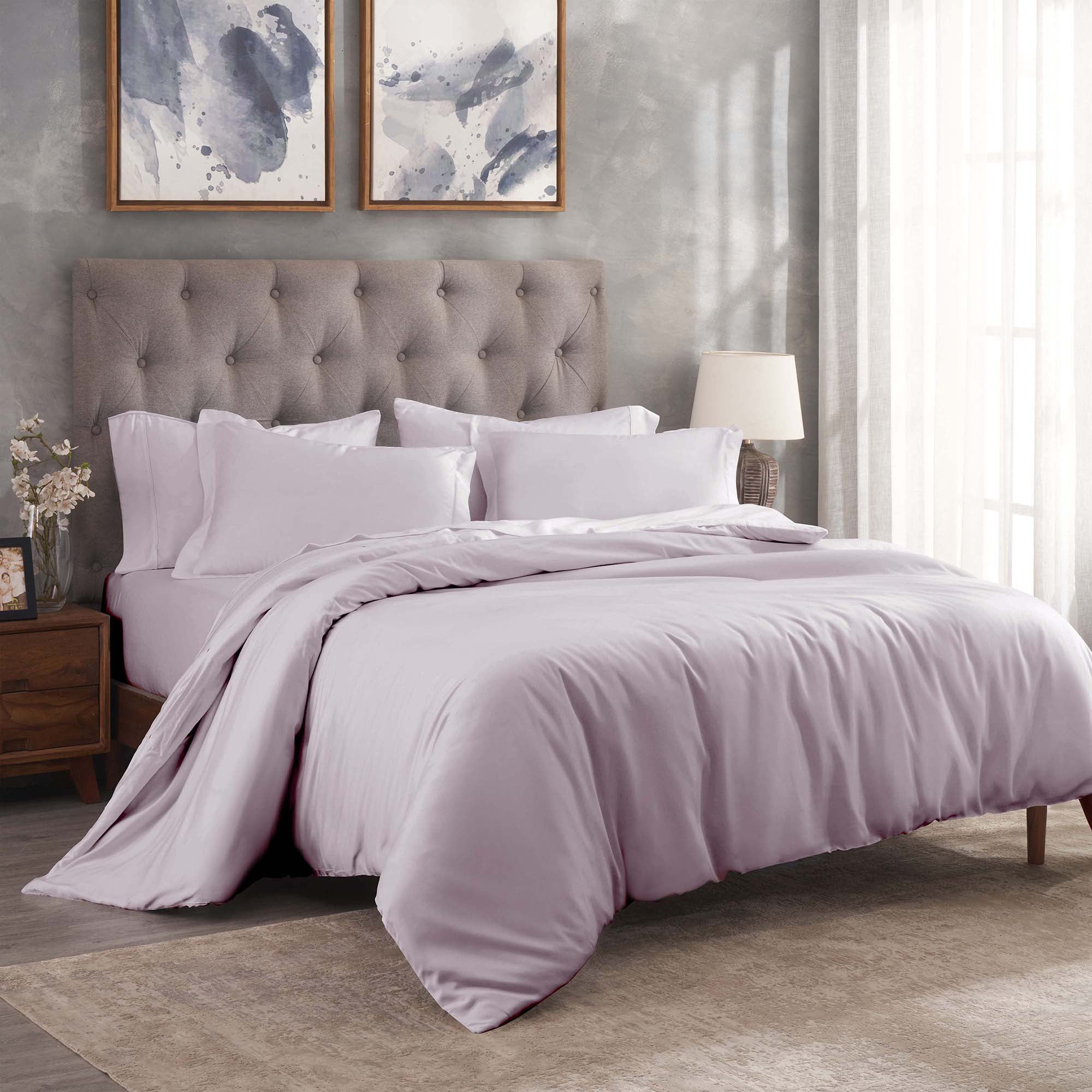 Superior Egyptian Cotton 300 Thread Count Duvet Cover Set, Twin, Lilac