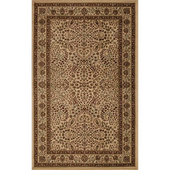 Superior Traditional, Classic Floral Scroll Border Area Rug, 4' x 5'