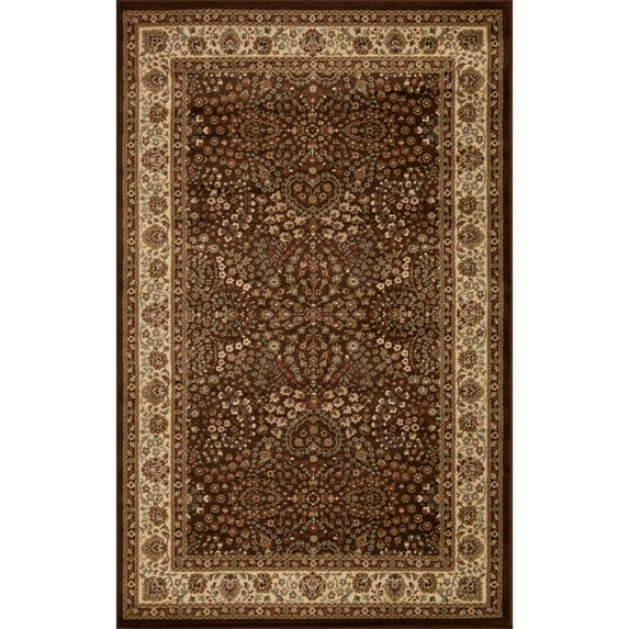 Superior Traditional, Classic Floral Scroll Border Area Rug, 7' x 9'