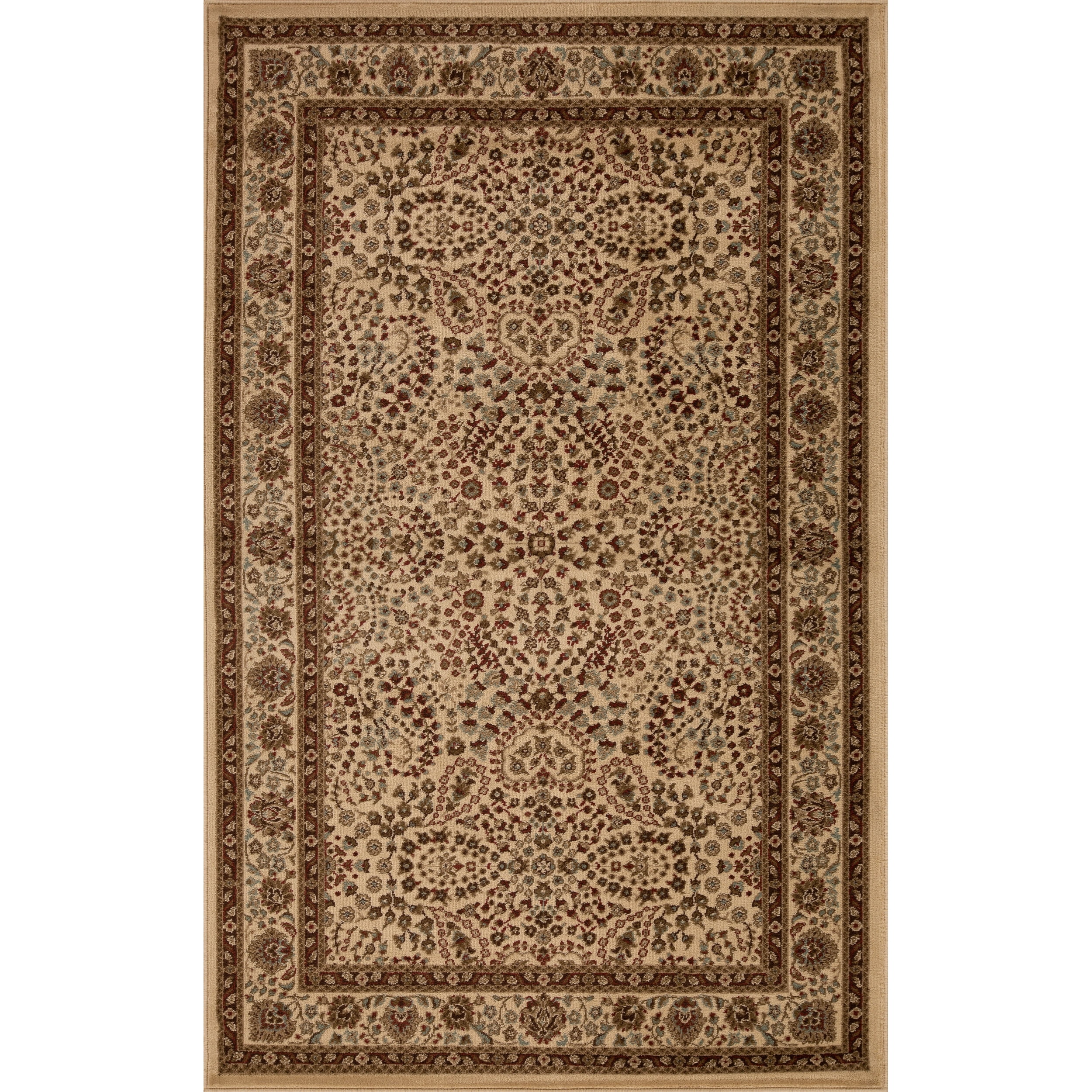Superior Traditional, Classic Floral Scroll Border Area Rug, 8' x 10'