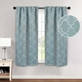 thumbnail image 1 of Superior Trellis Blackout Rod Pocket Curtain Panel Pair, Set of 2 Curtains, 26"W x 63"L, Teal, 1 of 6