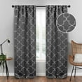 thumbnail image 1 of Superior Trellis Blackout Rod Pocket Curtain Panel Pair, Set of 2 Curtains, 26"W x 84"L, Charcoal, 1 of 6