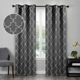 thumbnail image 1 of Superior Trellis Blackout Grommet Curtain Panel Pair, Set of 2 Curtains, 42"W x 63"L, Charcoal, 1 of 6