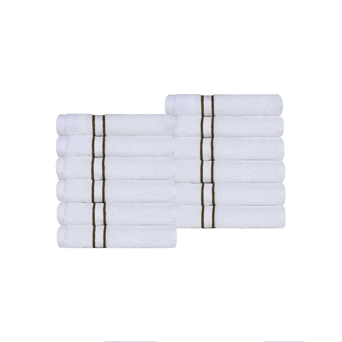 Superior Turkish Cotton 12-Piece Latte Washcloth/Face Towel Set