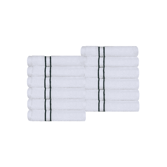Superior Turkish Cotton 12-Piece Washcloth/Face Towel Set Teal