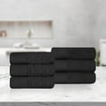 thumbnail image 1 of Superior Turkish Cotton Highly-absorbent 6-Piece Hand Towel Set for Bathroom, Spa, and Gym, Black, 1 of 10