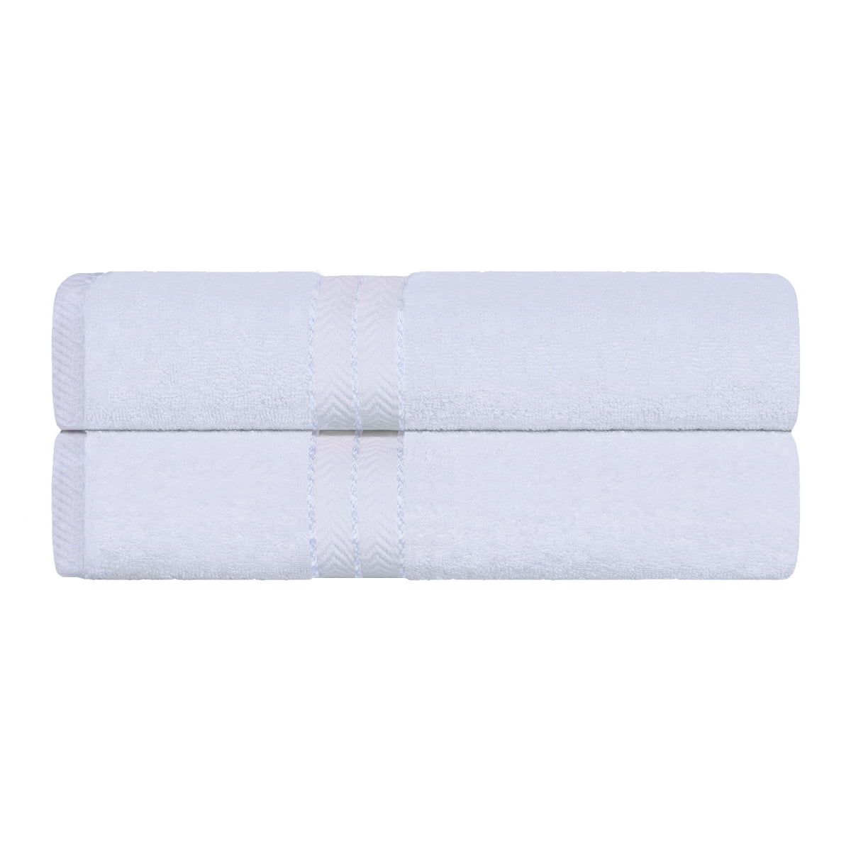 Ultra-Plush White Turkish Cotton 2-Piece Bath Towel Set