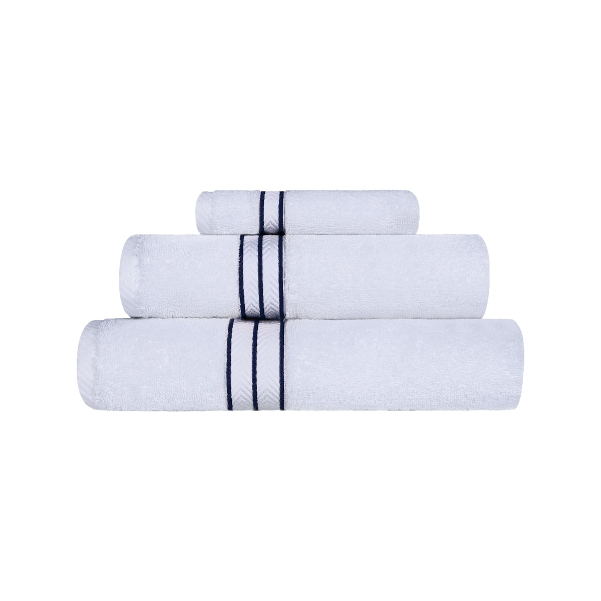 Superior Turkish Cotton Ultra-Plush 3-Piece Navy Blue Towel Set