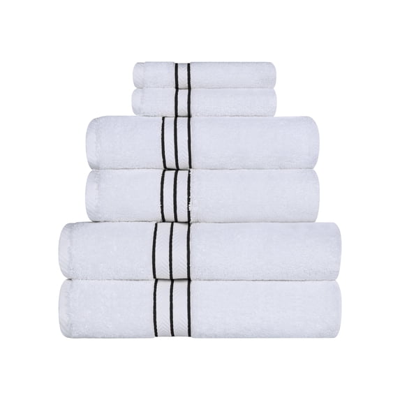 Superior Turkish Cotton Ultra-Plush 6-Piece Towel Set Black
