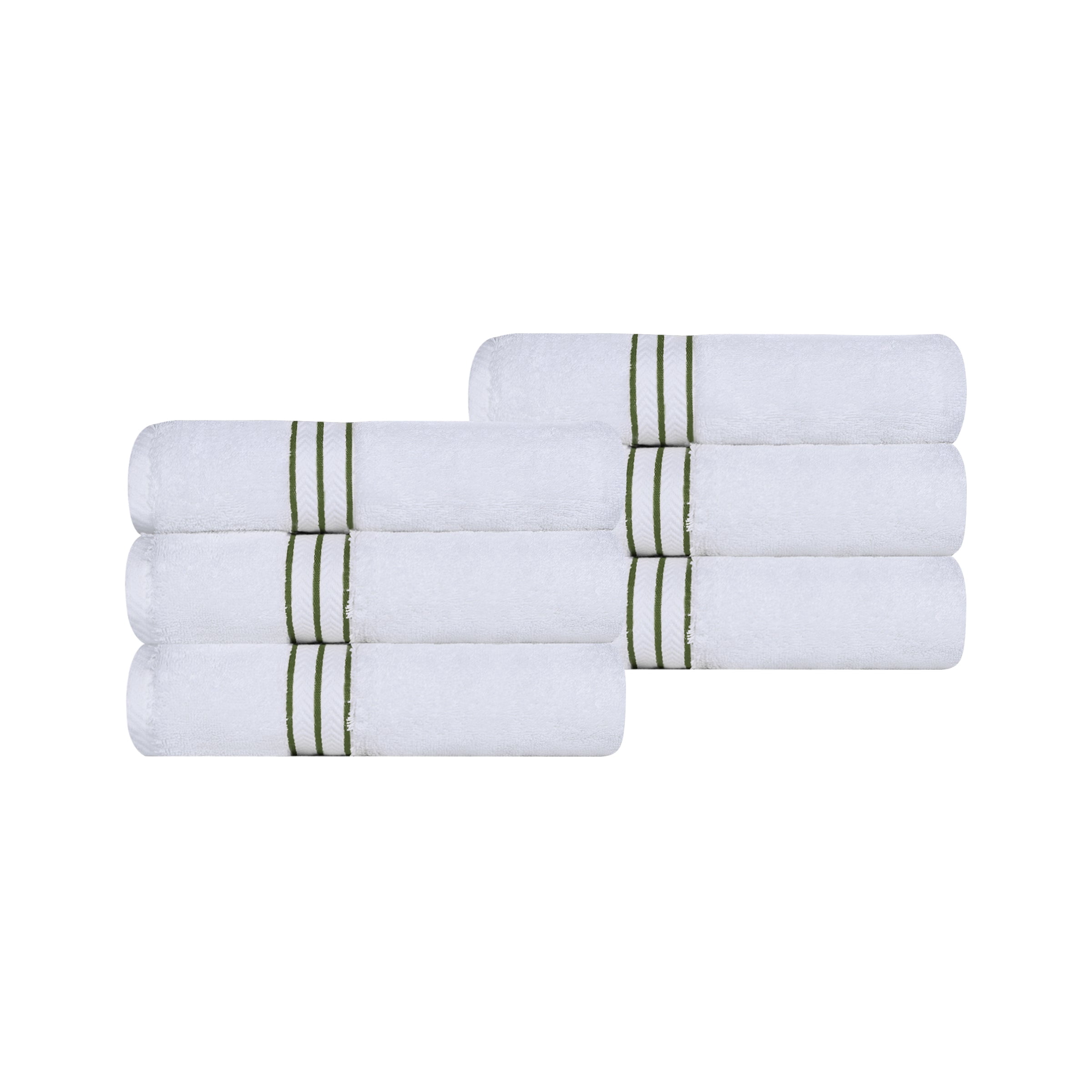 Superior Turkish Cotton Ultra-Plush 6-Piece Hand Towel Set Forest Green