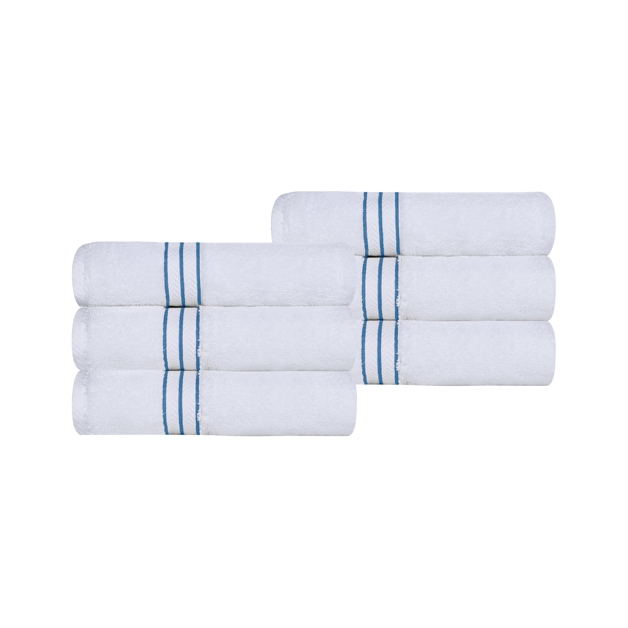 Superior Turkish Cotton Ultra-Plush 6-Piece Hand Towel Set Light Blue
