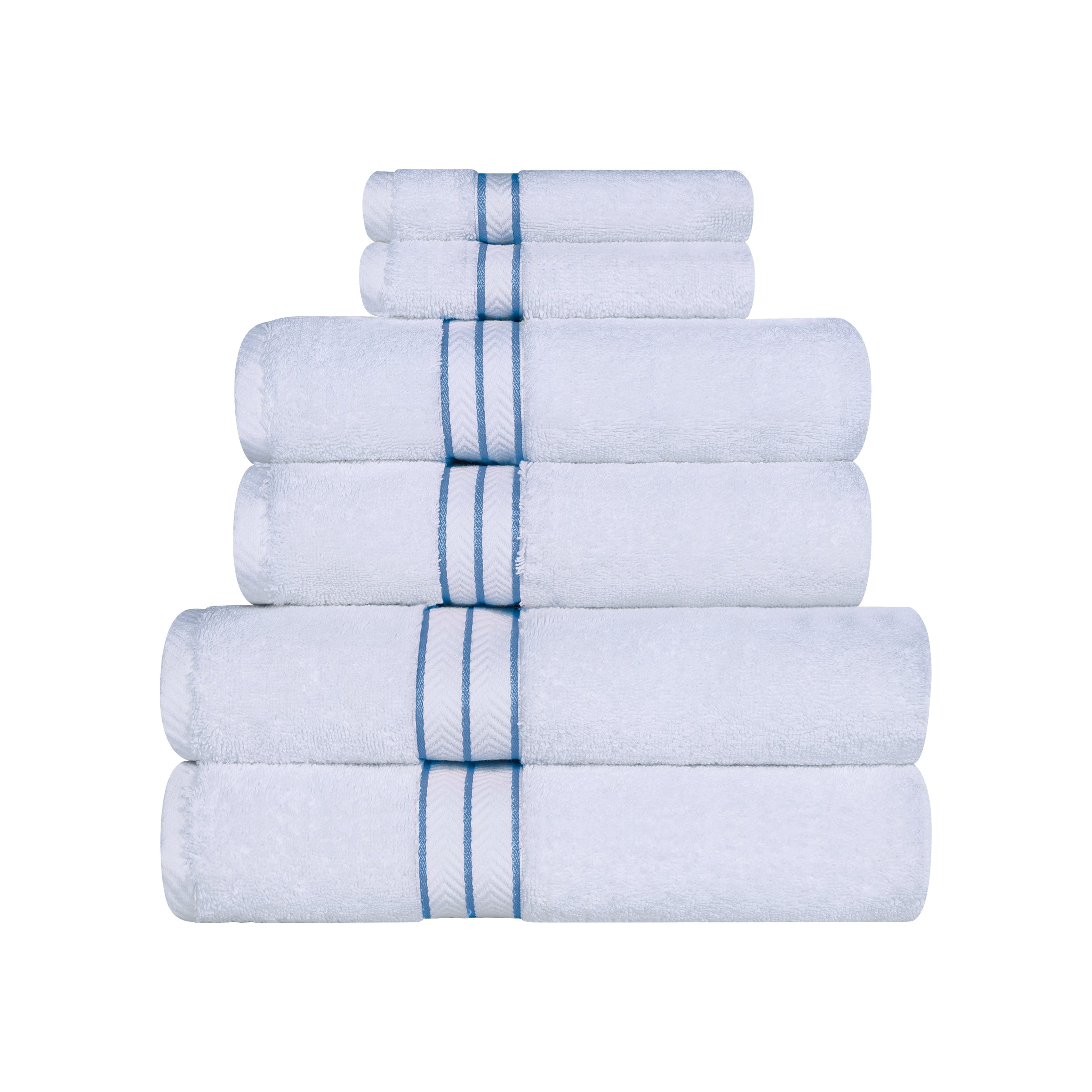 Superior Turkish Cotton Ultra-Plush 6-Piece Towel Set Light Blue