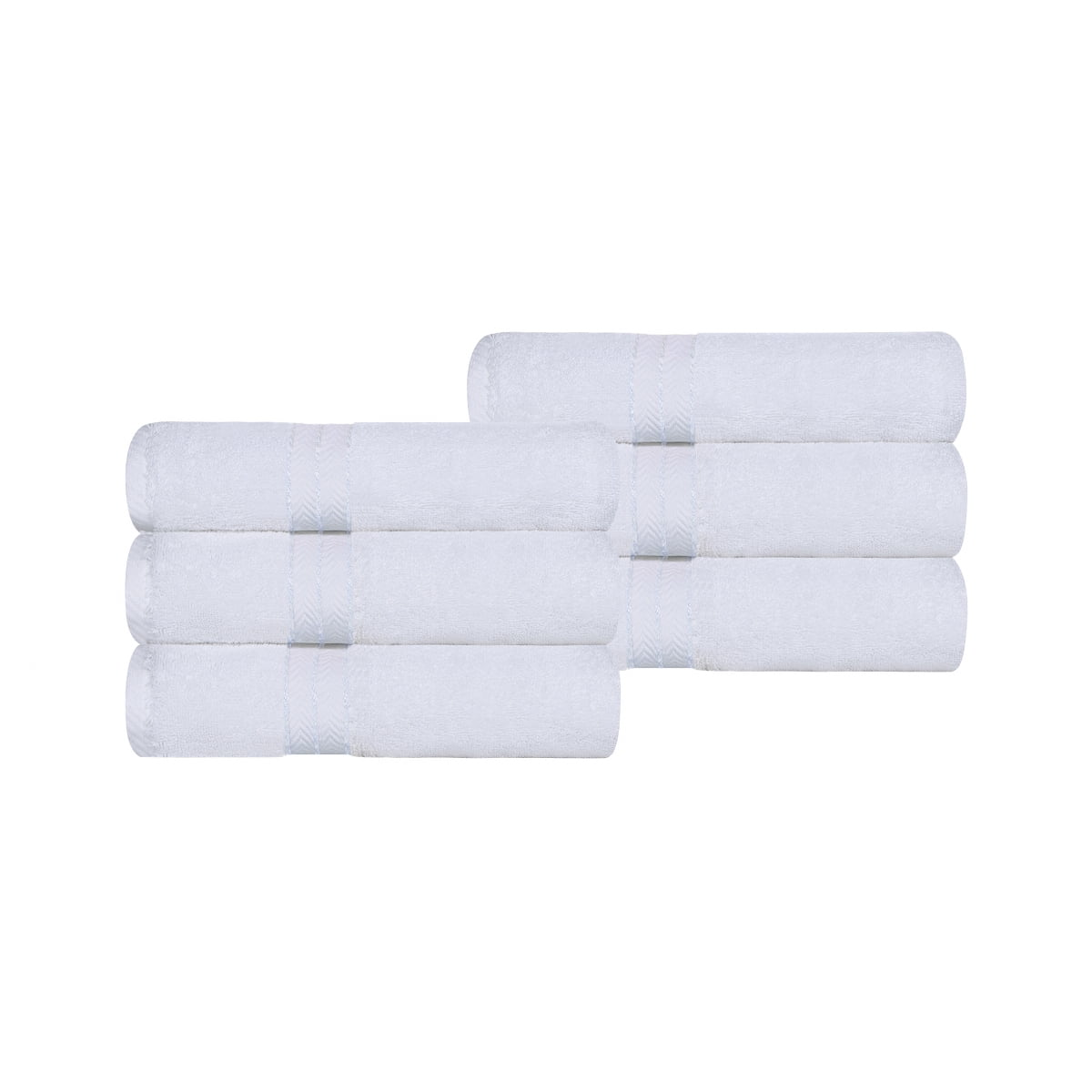 Superior Turkish Cotton Ultra-Plush 6-Piece White Hand Towel Set