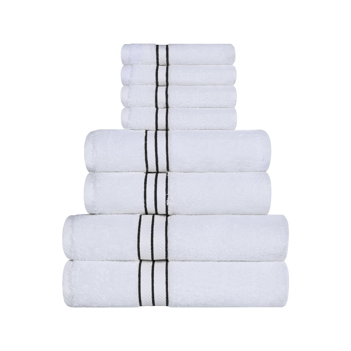 Superior Turkish Cotton Ultra-Plush 8-Piece Black Towel Set