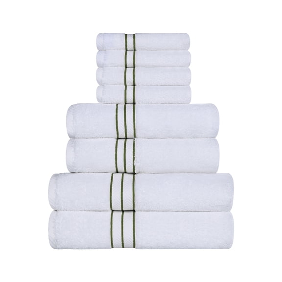 Superior Turkish Cotton Ultra-Plush 8-Piece Forest Green Towel Set