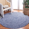 thumbnail image 1 of Superior Two-Toned Braided Round Indoor/ Outdoor Area Rug, Denim Blue/ White, 4', 1 of 5