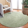 thumbnail image 1 of Superior Two-Toned Braided Round Indoor/ Outdoor Area Rug, Green/ White, 6', 1 of 5
