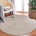 thumbnail image 1 of Superior Two-Toned Braided Round Indoor/ Outdoor Area Rug, Latte/ White, 6', 1 of 5