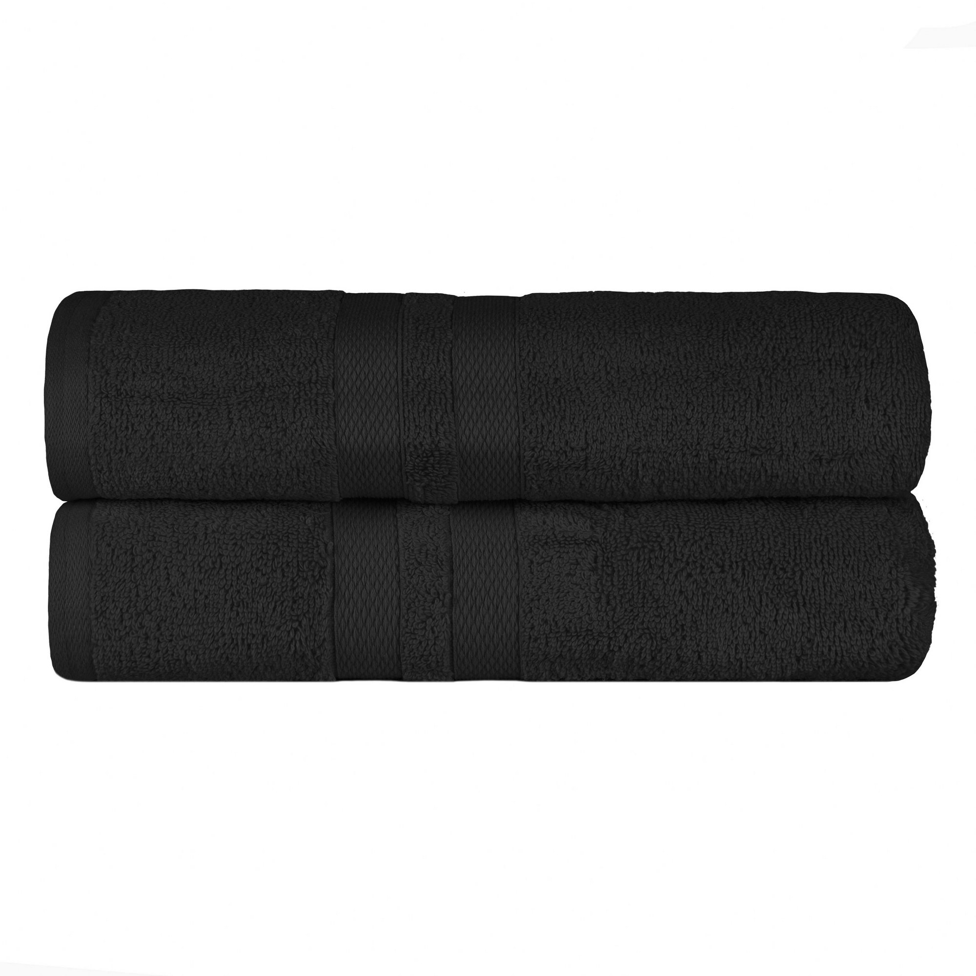 Superior Ultra Soft Cotton Solid 2Piece Black Bath Sheet Set