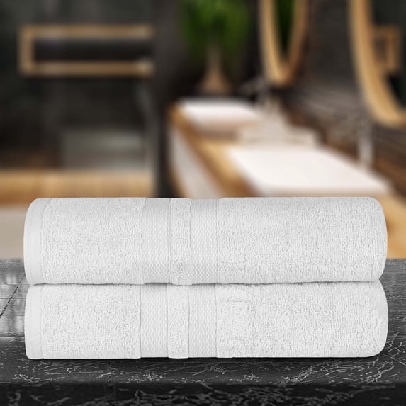 Superior Ultra-Soft Cotton Solid Bath Sheets, Set of 2, Silver