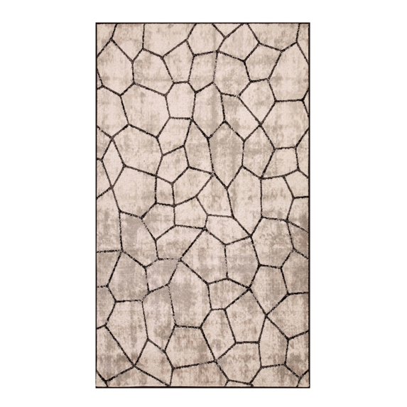 Superior Vegas Geometric Tile Indoor Area Rug, 8' x 10', Grey