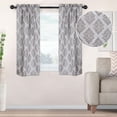 thumbnail image 1 of Superior Venetian Damask Jacquard Rod Pocket Curtain Panel, Set of 2, 26" x 63", Nickel, 1 of 5