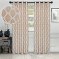 thumbnail image 1 of Superior Venetian Damask Jacquard Grommet Curtain Panel, Set of 2, 52" x 63", Gold, 1 of 5