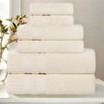 thumbnail image 1 of Superior Venice Ribbed Textured Border Zero Twist 6 Piece Towel Set, Ivory, 1 of 10