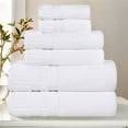 thumbnail image 1 of Superior Venice Ribbed Textured Border Zero Twist 6 Piece Towel Set, White, 1 of 10