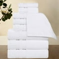 thumbnail image 1 of Superior Venice Ribbed Textured Border Zero Twist 9 Piece Towel Set, White, 1 of 10