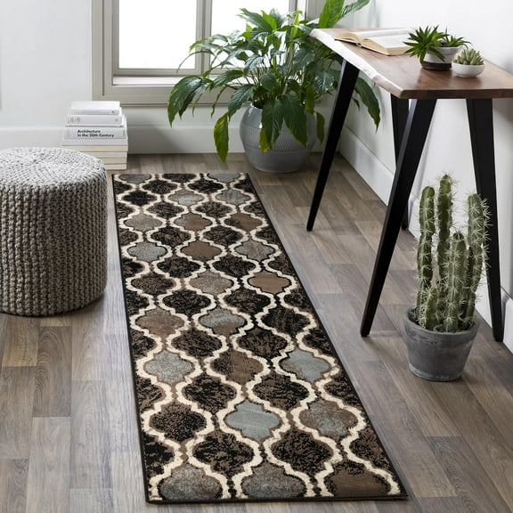 Superior Viking Trellis Indoor Area Runner, 2' 7" x 12', Chocolate