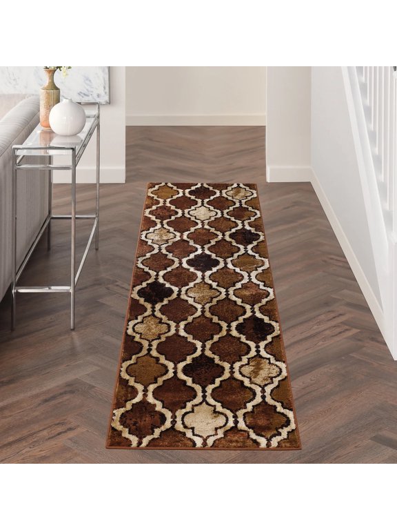 Viking Trellis Indoor Area Runner, 2' 7" x 8', Brown