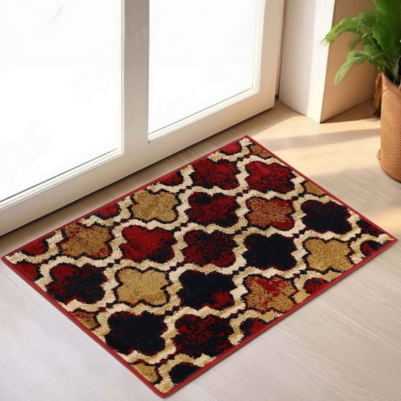 Superior Viking Trellis Indoor Large Area Rug, 2' x 3', Red Blue