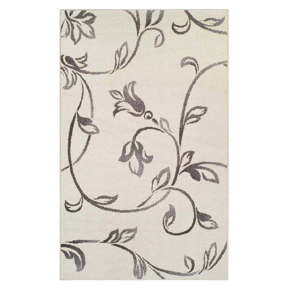 Superior Vine Modern Floral Indoor Area Rug, 4' x 6', Cream