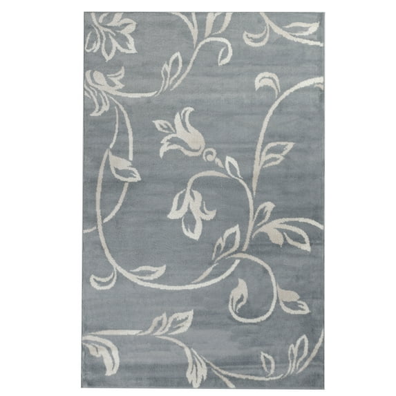 Superior Vine Modern Floral Indoor Area Rug, 4' x 6', Grey