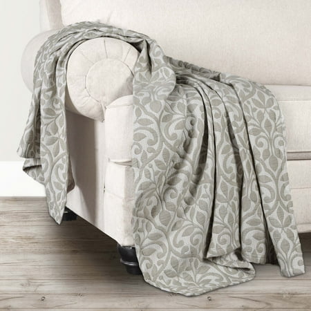 Superior Vineyard Cotton Blend Matelasse Coverlet, Throw (Non-Standard), Olive Green